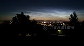 Rare noctilucent clouds visible over Paisley, Scotland