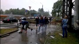 Near Sheremetyevo powerful flood
