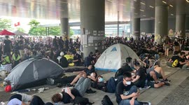 Hong Kong Handover Anniversary Protests tents