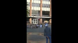 A ball balancing on a water fountain