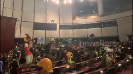 Hong Kong protesters take over legislative chamber