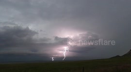 Amazing 120FPS video of multiple lightning ground strikes in Wyoming