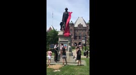 Canada Day protest at Queens Park in Toronto