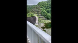 Yamashita dam filmed by passing family in southern Japan