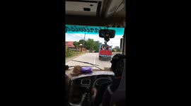 Traveling on a dump truck