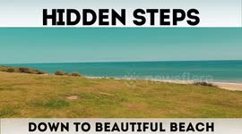 Hidden steps down to a beautiful beach in the UK