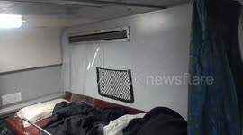 Indian passengers shocked as water gushes into train carriage from air conditioning unit
