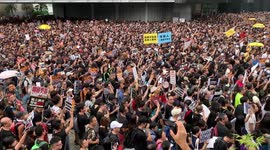 Huge crowds attend latest anti-government protest in Hong Kong