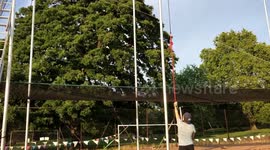 Summer Fun in London on the Flying Trapeze Rig