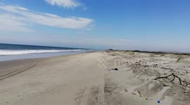 Birds flying on opposite direction of the drone, Peru, South America