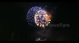 Great and beautiful fireworks at night