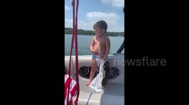 July 4 viral: Hilarious toddler thinks honking noise is coming from his belly