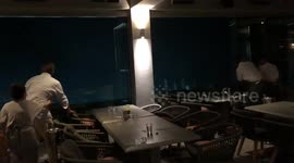 'Staff and guests were terrified' as UK tourists caught in raging storm while at a restaurant in Greece. Tornado. Hurricane.