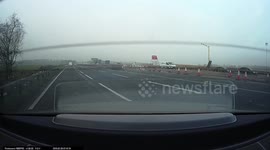 Van driver crashes on UK motorway 'believed' to be asleep at the wheel