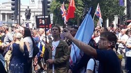 'We want Tommy out' - protestors chant in Trafalgar square