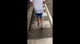 Splashing in puddles