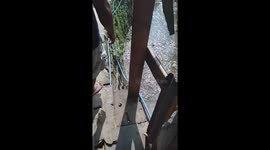 Locals Walk Along This Narrow Ledge To Reach Homes