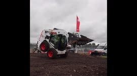 Bobcat driver shows off sick wheelie skills at UK construction show