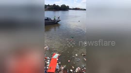 Newsflare Edit - Four people missing and dozens injured after temple collapses into river on first day of Buddhist Lent