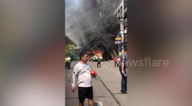Terrifying moment bus bursts into flames in Philippines