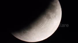 PARTIAL LUNAR ECLIPSE Extreme close up video of the moon demonstrating the Earths rotation during the partial solar eclipse on 16 July 2019