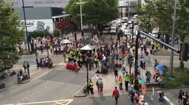 Extinction Rebel lying in road M32 Bristol