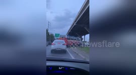 Thailand bus driver scrambles off highway to hurry to bathroom