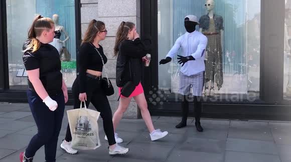 Fake mannequin prank startles pedestrians in Ireland