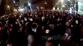 Montreal Protest - March 5, 2013 - Walking with High Angle