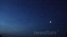 Noctilucent Clouds & Moon Before Dawn