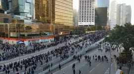 Hong Kong anti-extradition protesters occupy the main road outside government offices