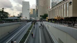 Anti extradition protesters arriving in Central during a now unauthorized march 21st July 2019 Hong Kong