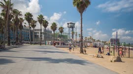 POV shot along the beach in barcelona