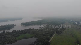 Novosibirsk covered with smoke