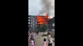 Barking flat fire filmed by resident of nearby house