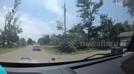 Shocking aftermath of storm damage from a microburst