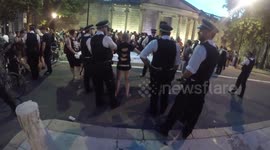 Anti Boris Johnson protestors Attract The Eyes Of The Police In Westminster 