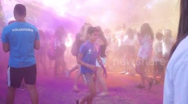 Holi Festival Takes Place in Madrid, Spain