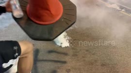 Watch the incredible way Hong Kongers neutralise tear gas canisters