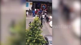 Shocking footage shows large mob of rioting teens on the rampage at an Aldi store