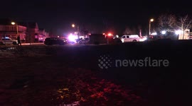 Dramatic attempt to rescue person through ice on pond in Markham