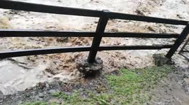 Raging river following heavy rain in Apeldale Beck, 30th July 2019