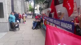 Protestors demonstrate against Universal Credit scheme in central London