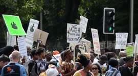 Hundreds march for slavery reparations in London
