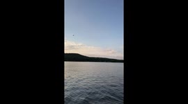 Eagle catching a fish.