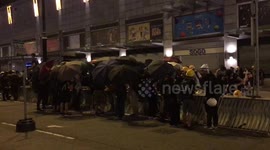 Protestors in Hong Kong appear to be digging in for the night