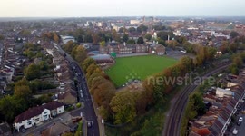 Drone Flight View Junction Rail Road School