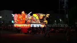Japanese Nebuta festival sees massive portable shrines rolled out in Aomori