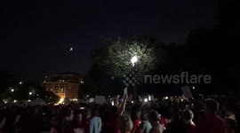 Members of Moms Demand Action Gather in front of the White House.