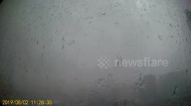 Time-lapse footage captures passing typhoon